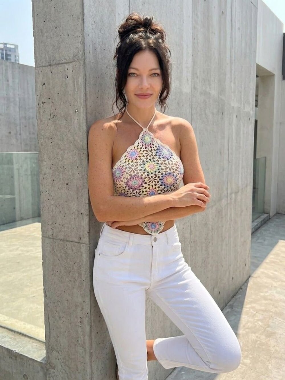 Granny Square Lattice Crochet Beach Festival Halter Top
